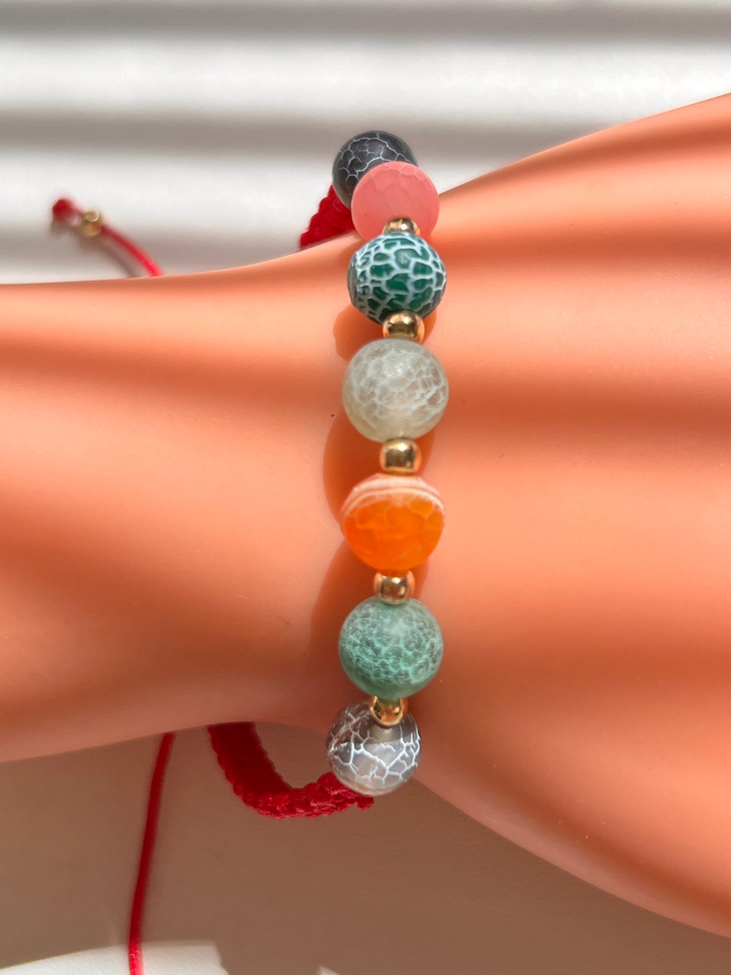 Pulsera de hilo 7 Chakras / Chapa de Oro 14K