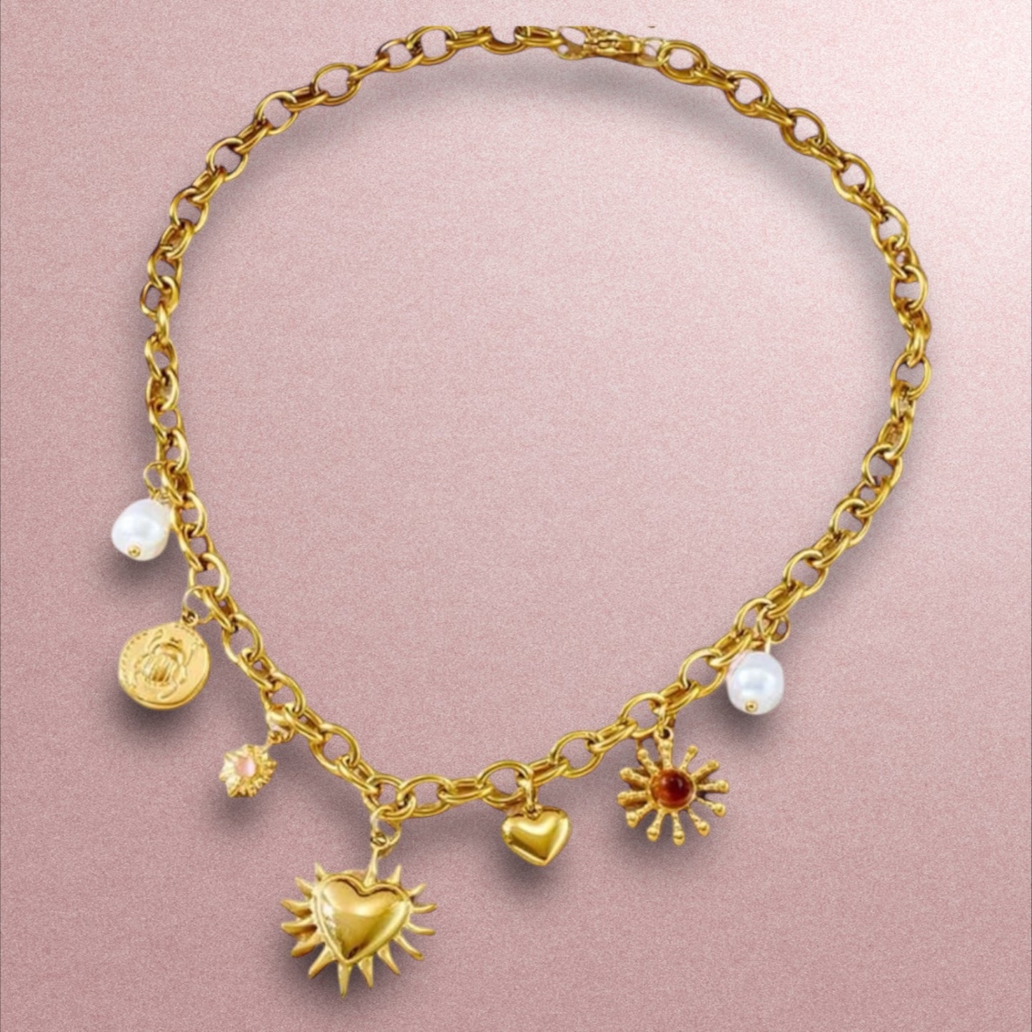 Collar con dijes / Acero Inoxidable