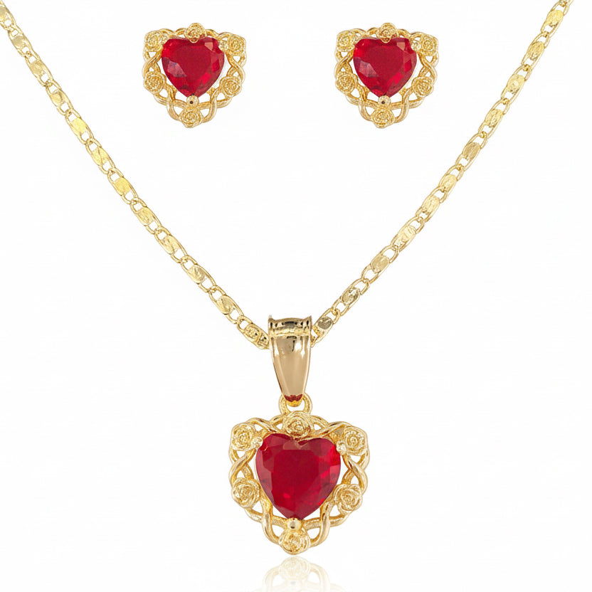 Set corazón / Oro laminado 18K