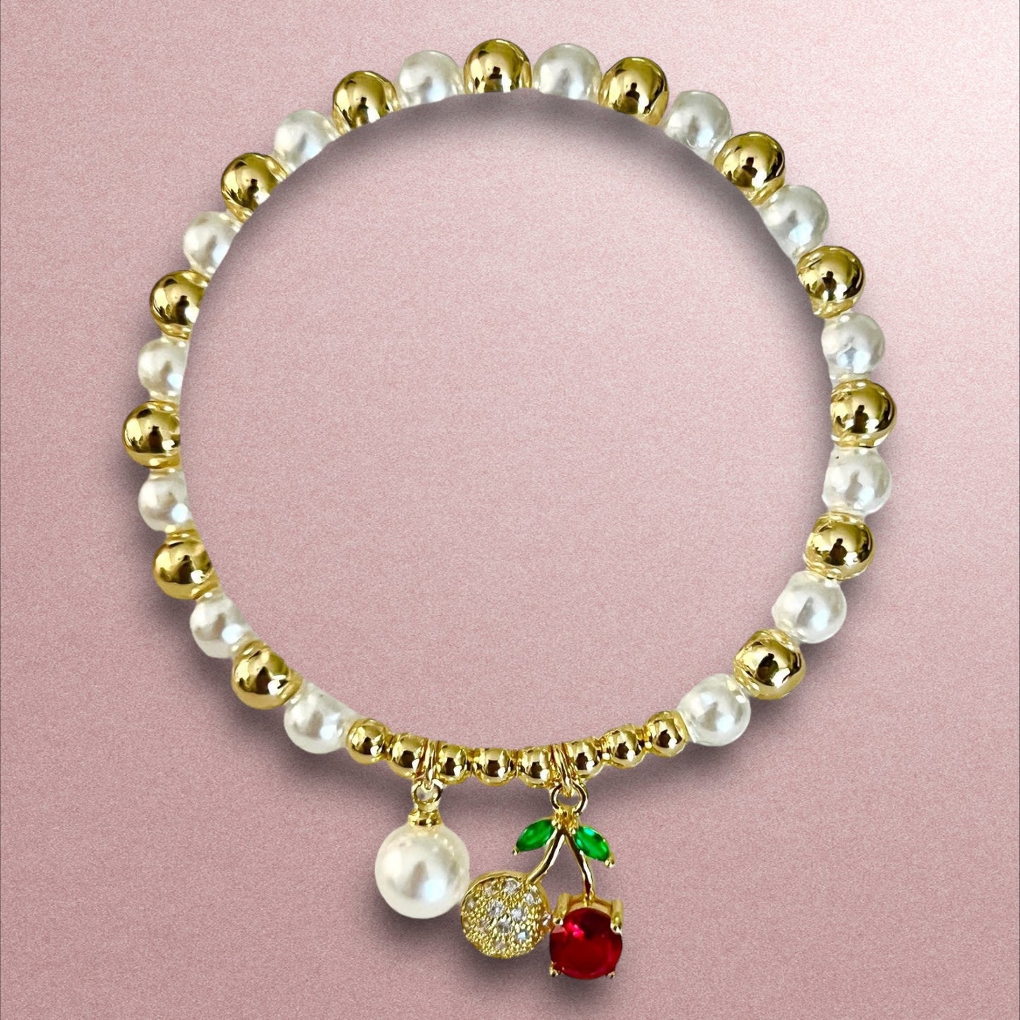 Pulsera cereza 🍒/ Oro laminado 18K