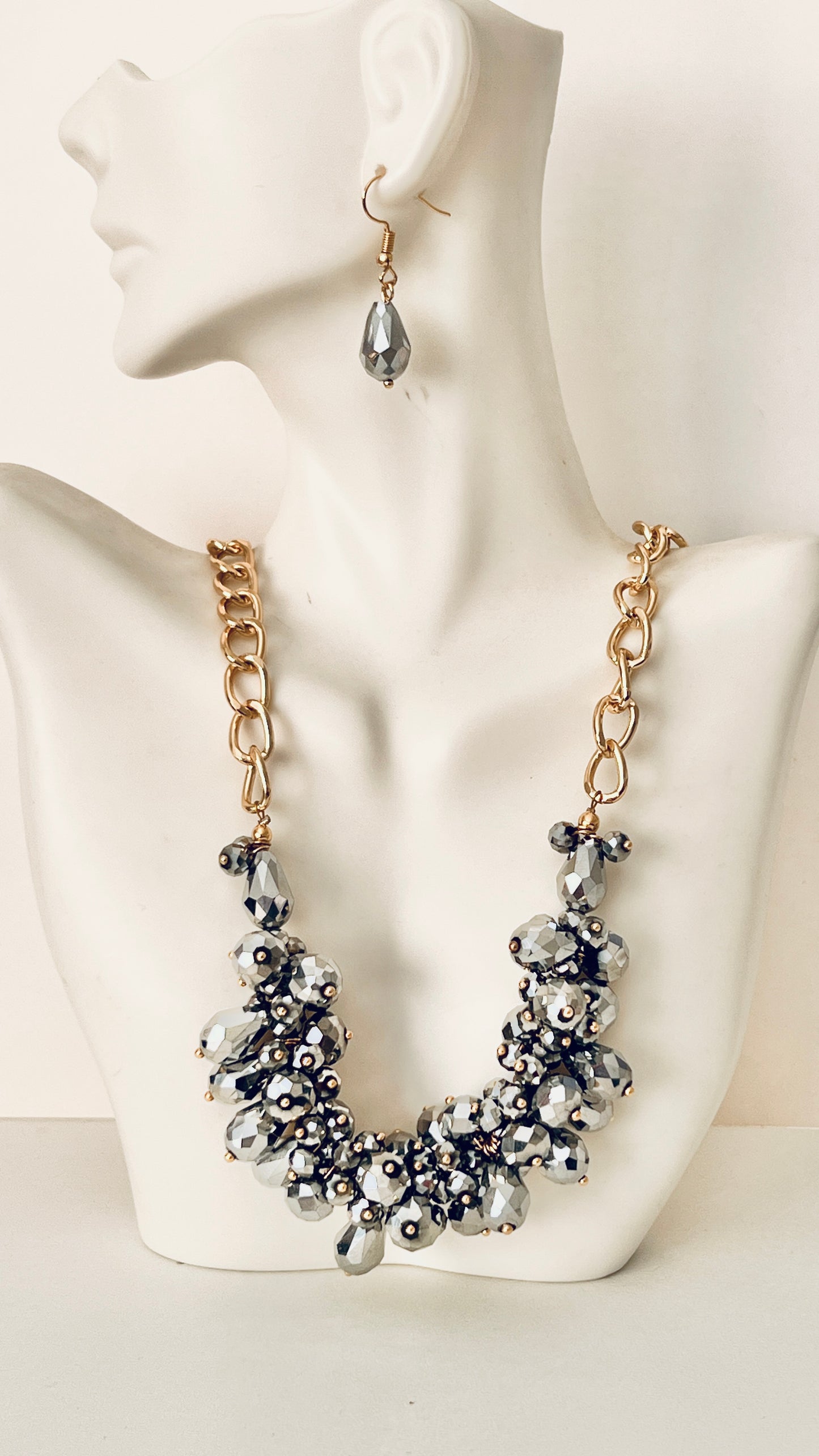 Set collar y aretes / Chapa de Oro 14K