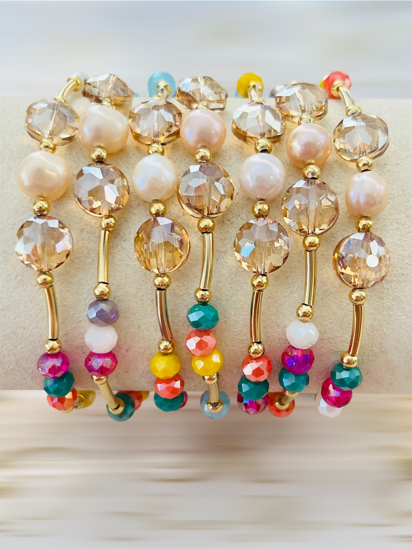 Semanario Luneta con Perlas Cultivadas / Chapa de Oro 14K