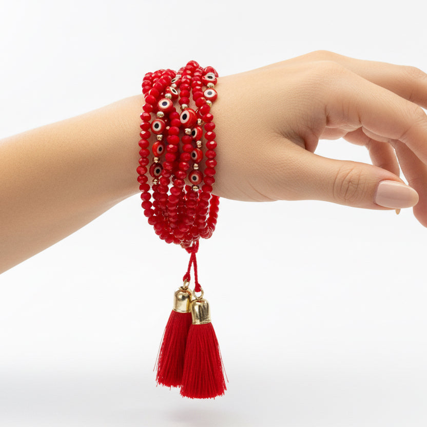 Pulsera de hilo ojito / Chapa de Oro 14k