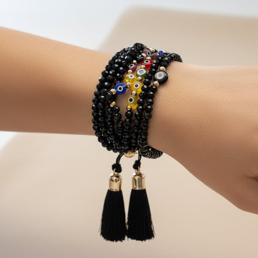Pulsera de hilo ojito / Chapa de Oro 14k