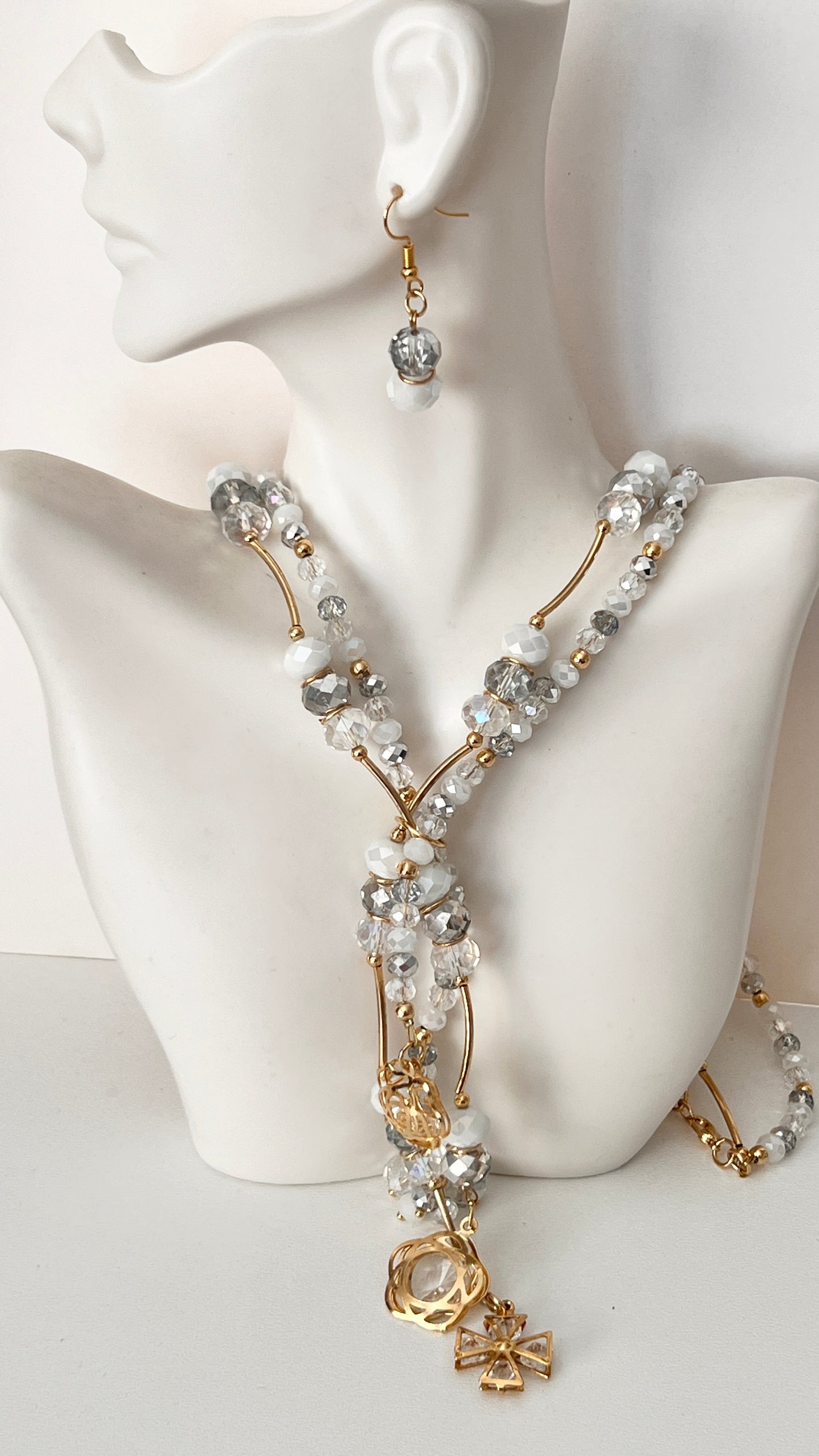 Set collar y aretes / Chapa de Oro 14K