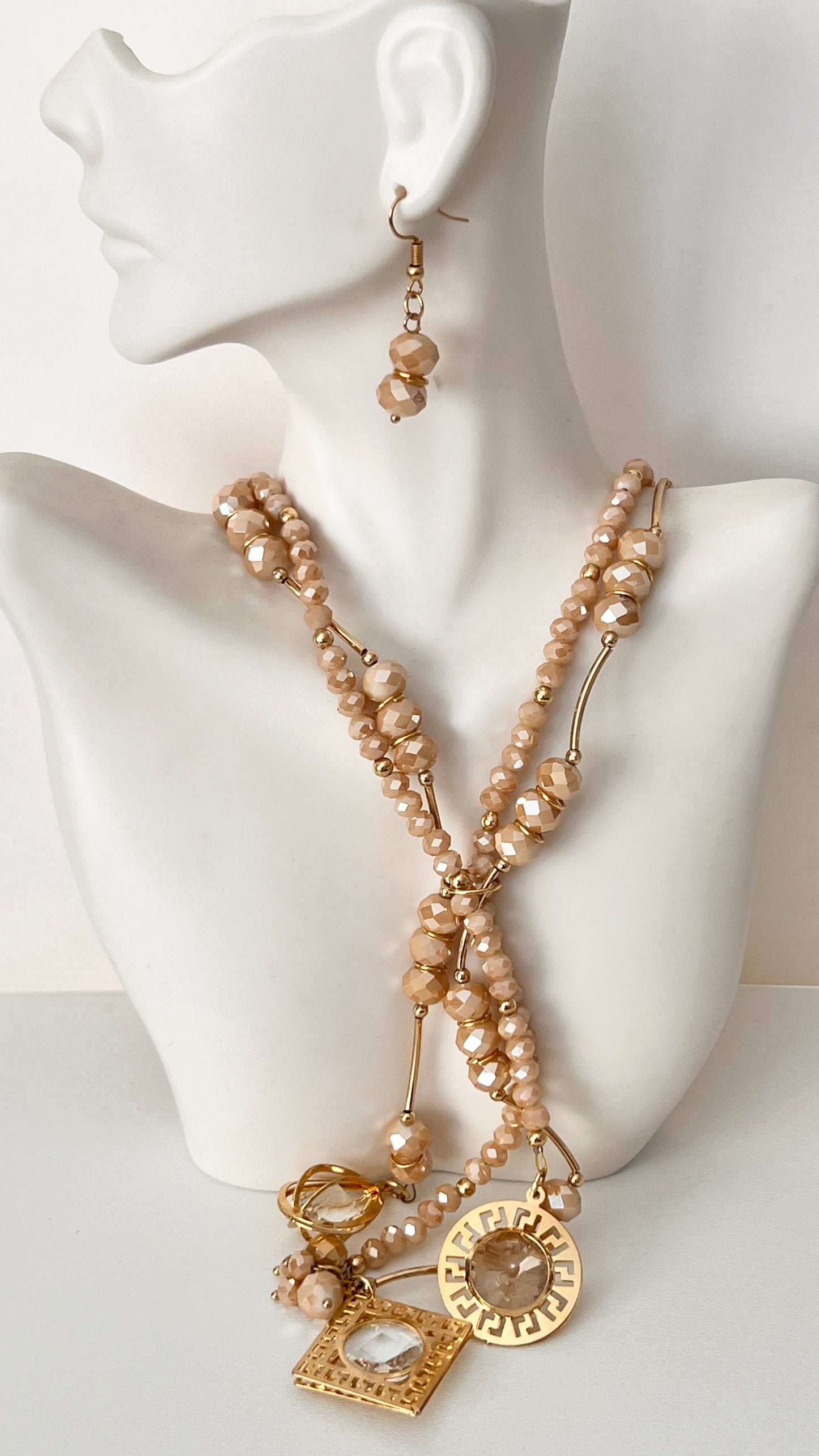 Set collar y aretes / Chapa de Oro 14K