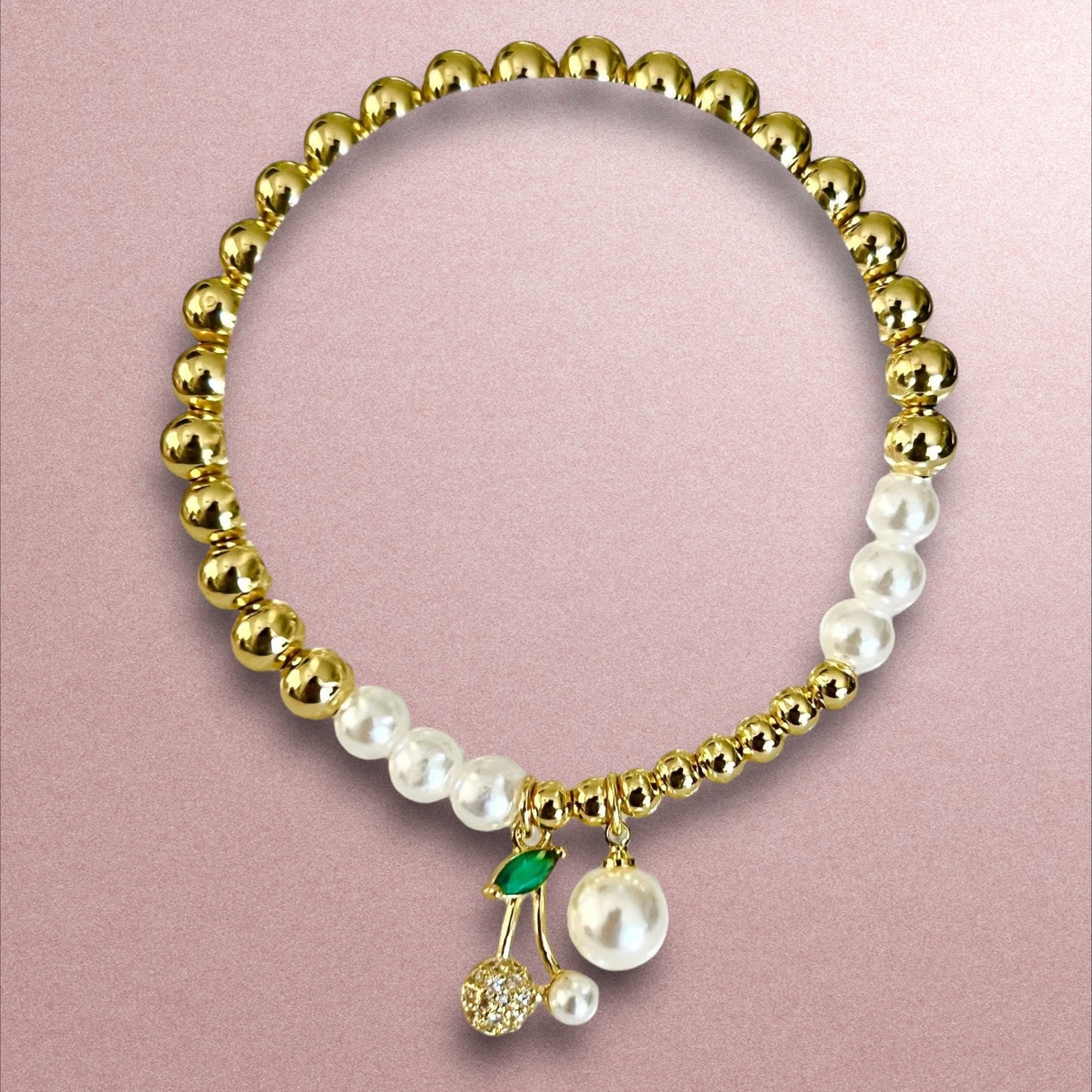 Pulsera cereza 🍒/ Oro laminado 18K
