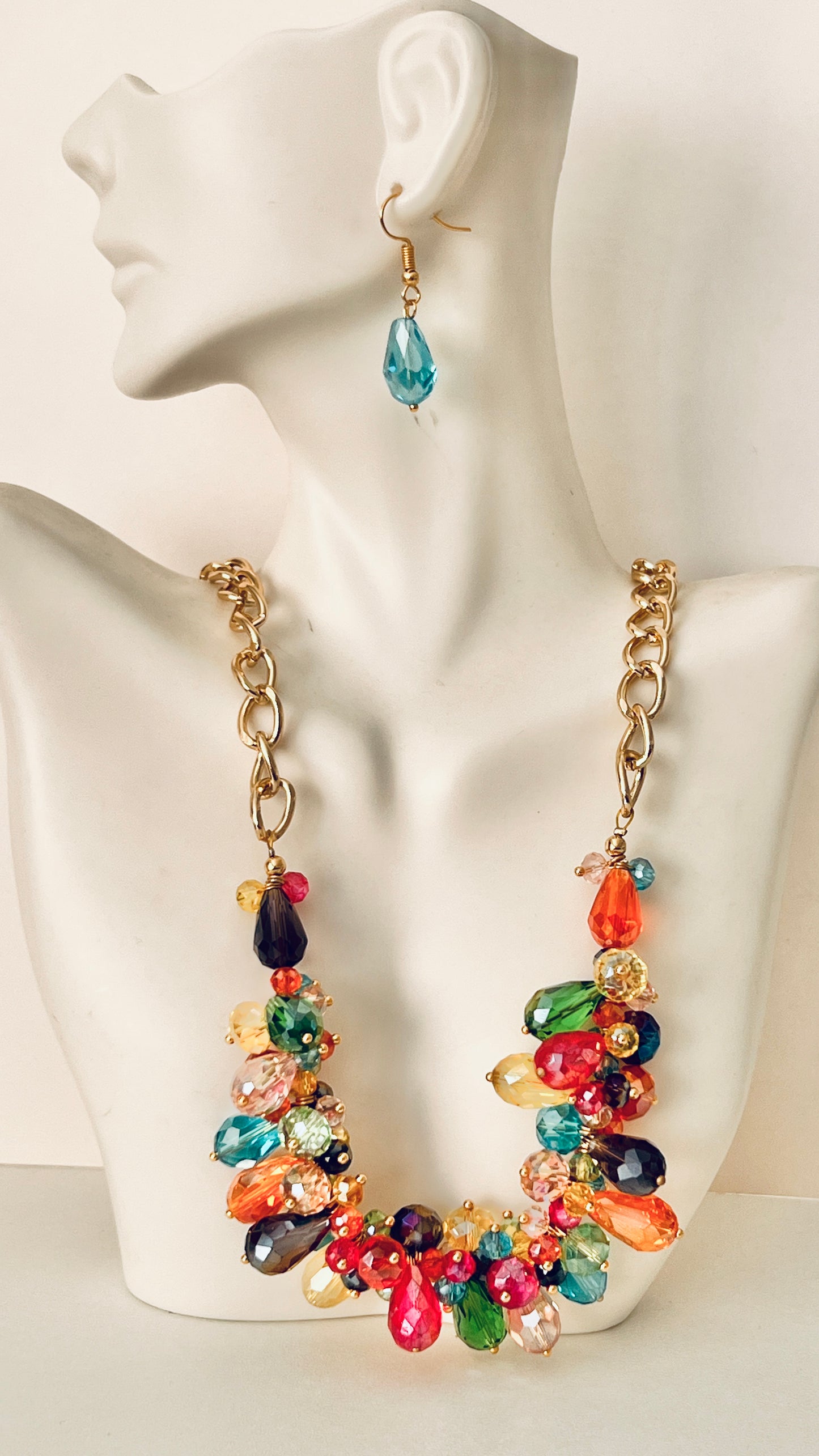 Set collar y aretes / Chapa de Oro 14K