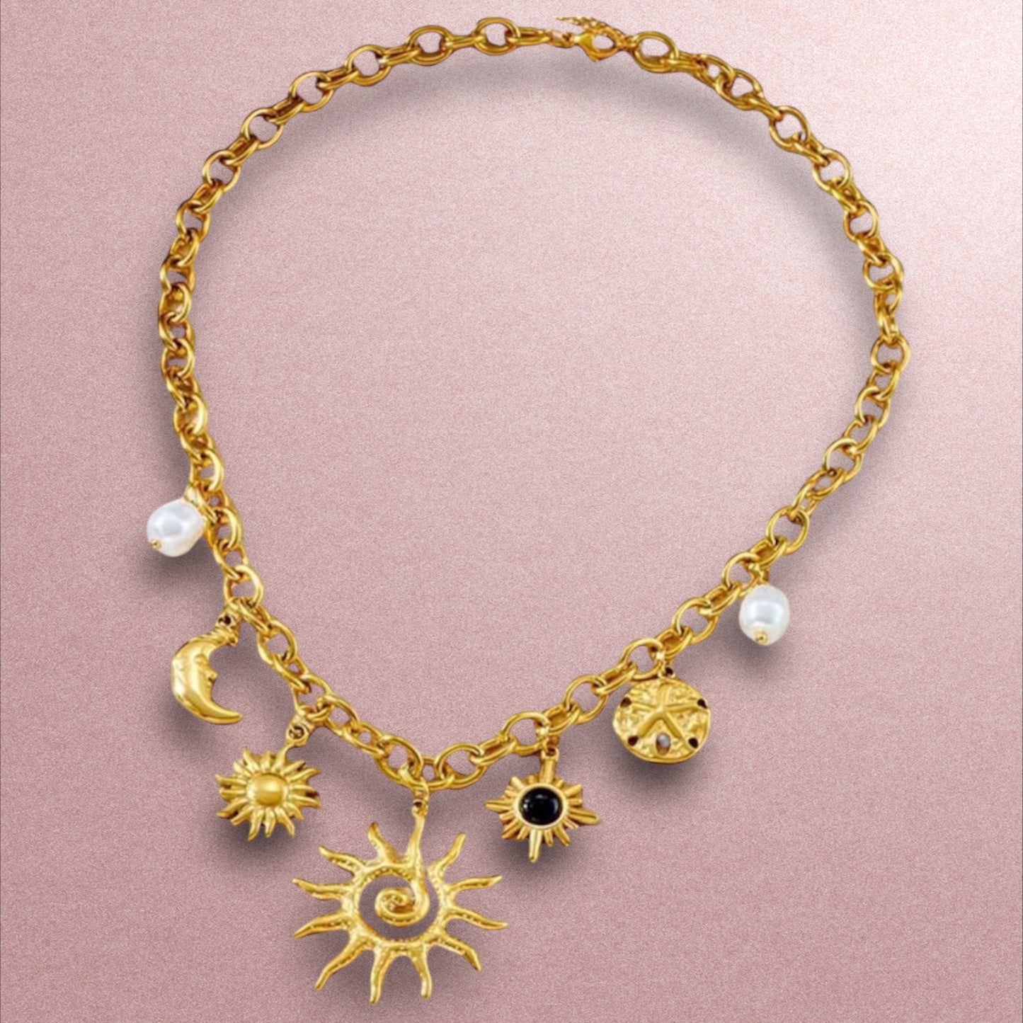 Collar con dijes / Acero Inoxidable