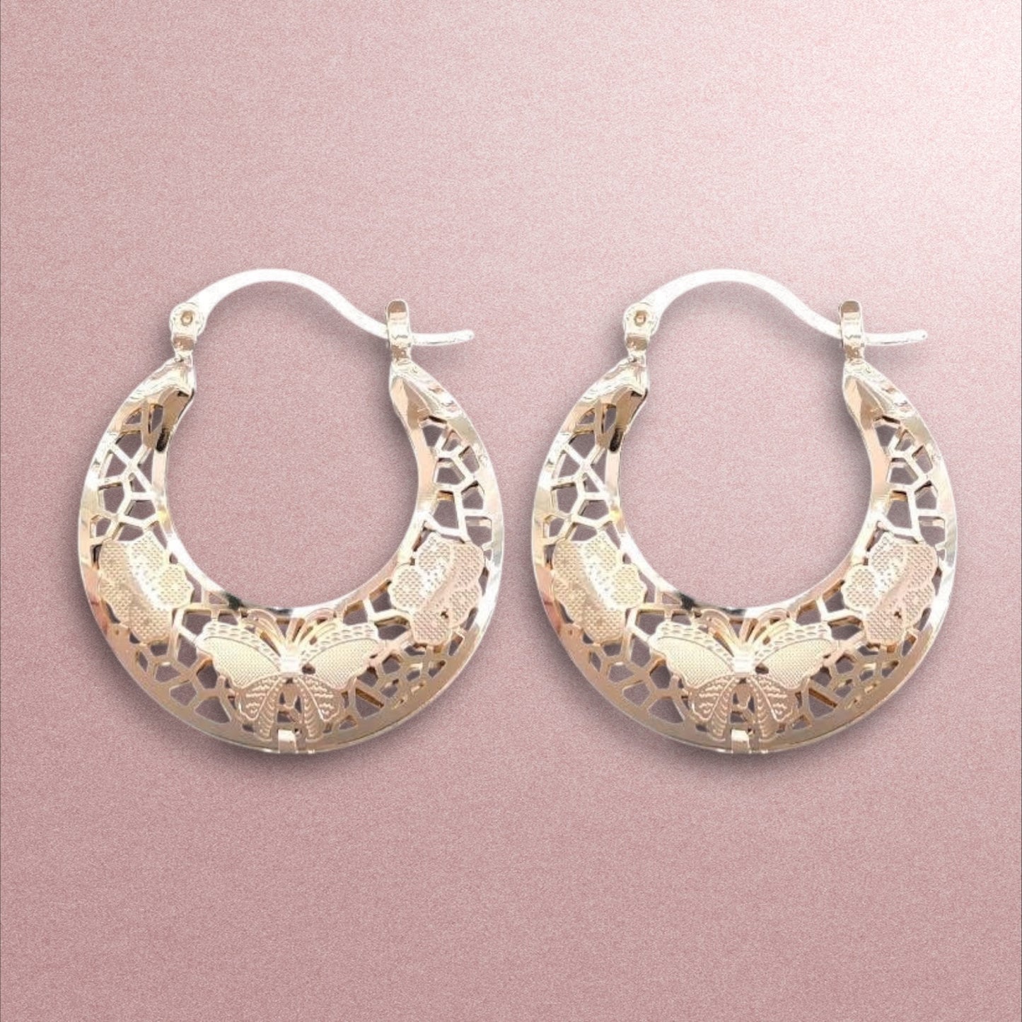 Arracadas fasetada medianas / Oro Laminado 18K