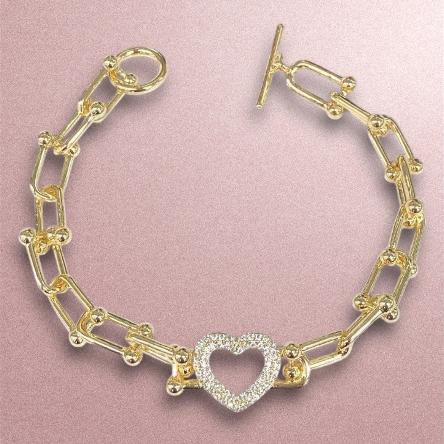 Pulsera Corazón / Oro laminado 18K