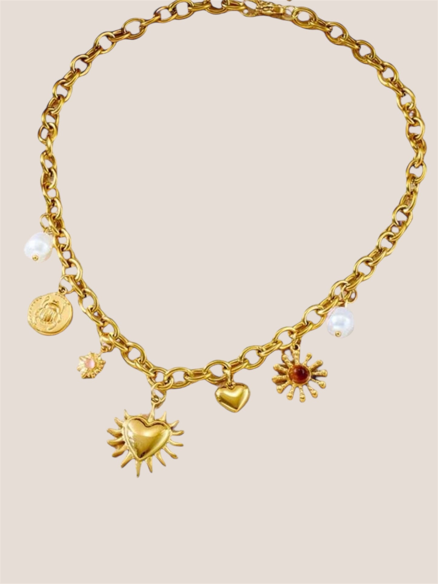 Collar con dijes / Acero Inoxidable