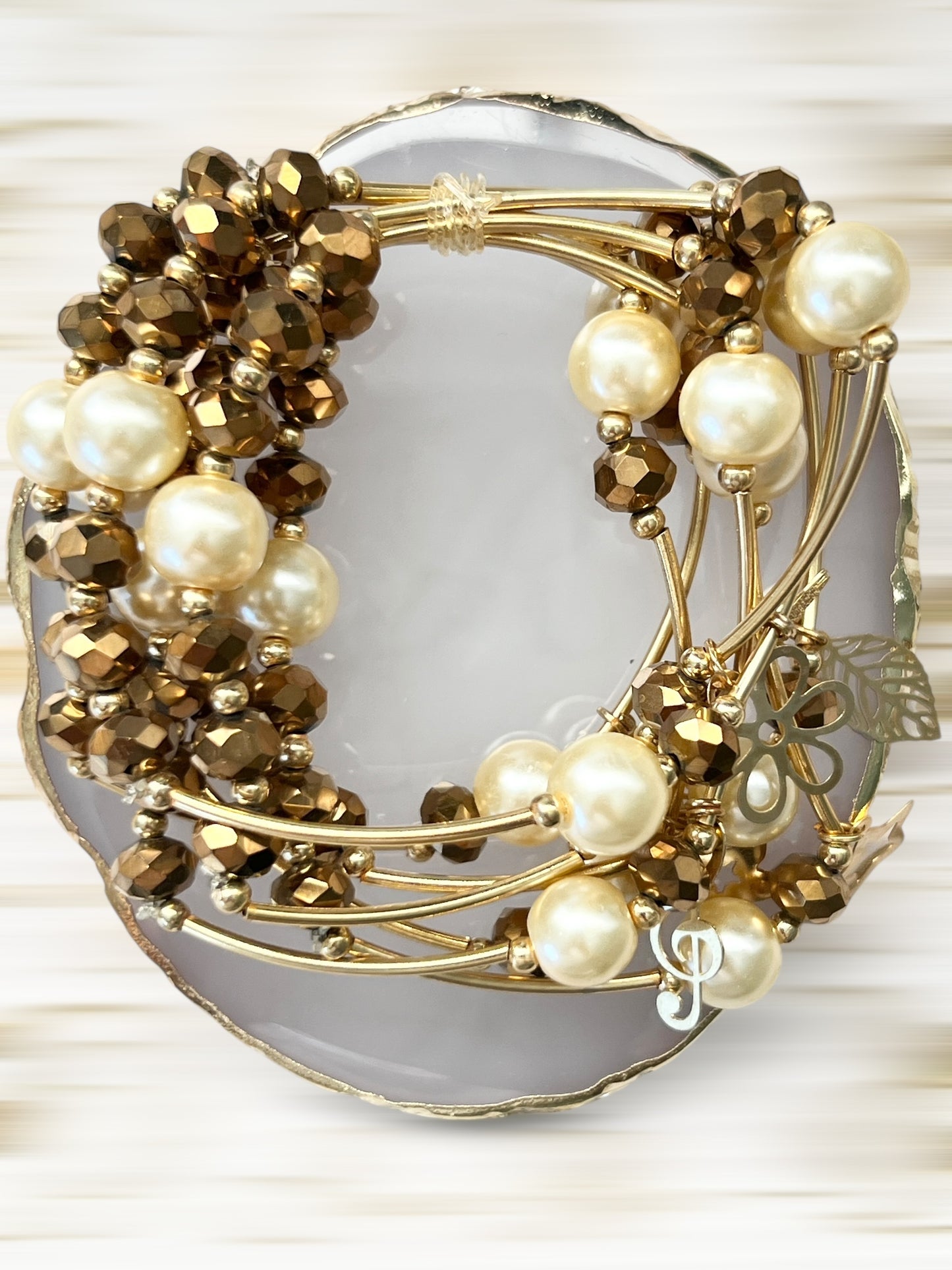 Semanario Perla Cristal / Chapa de Oro 14K