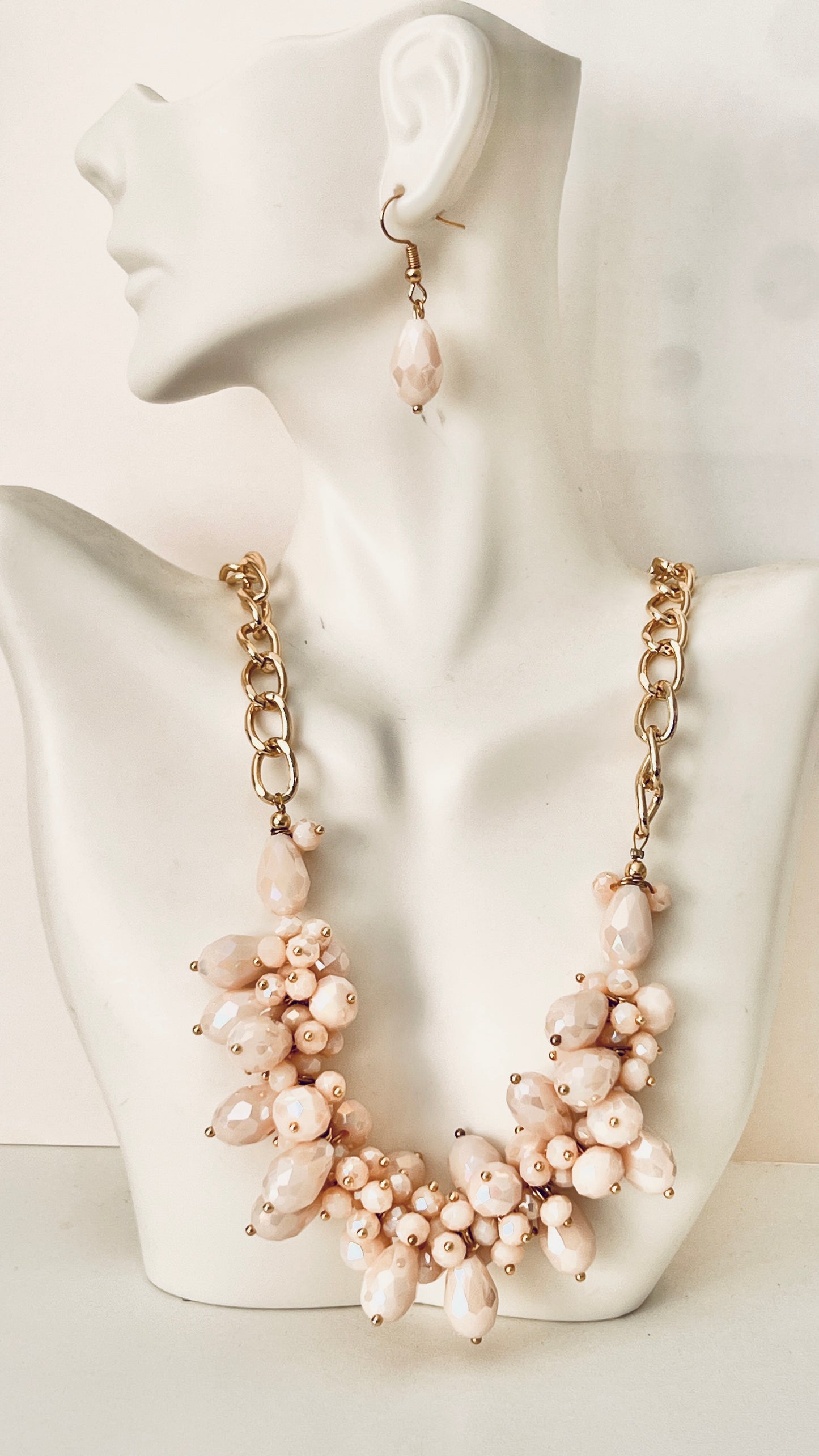 Set collar y aretes / Chapa de Oro 14K