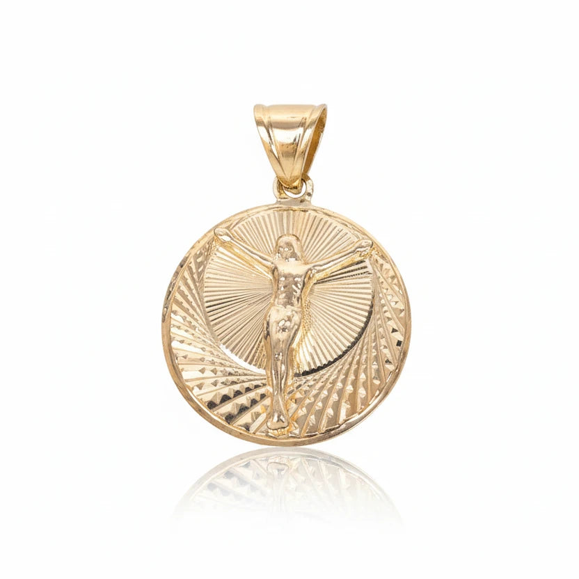 Medalla de bautizo Cristo / Oro Laminado 18K