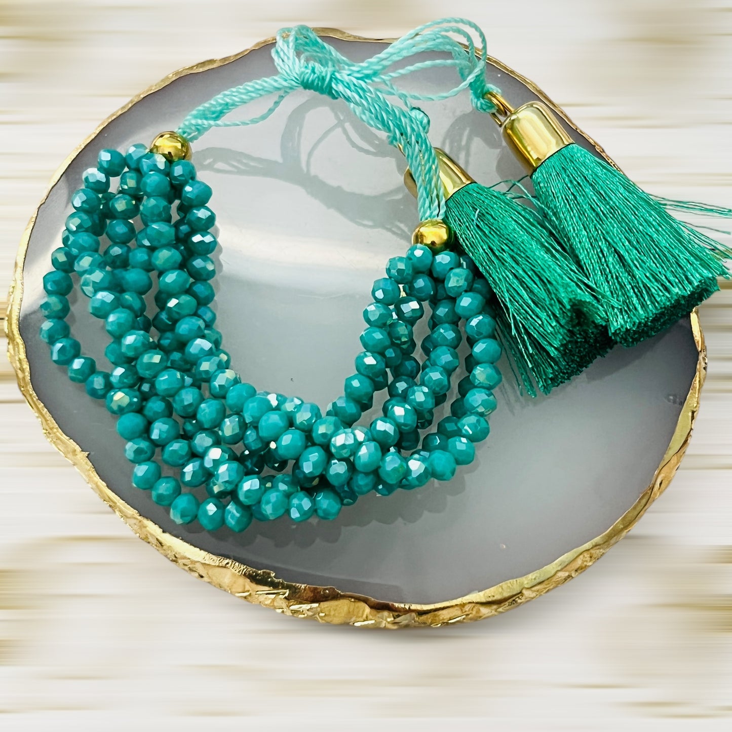 Pulsera 7 hilos de cristal / ajustable