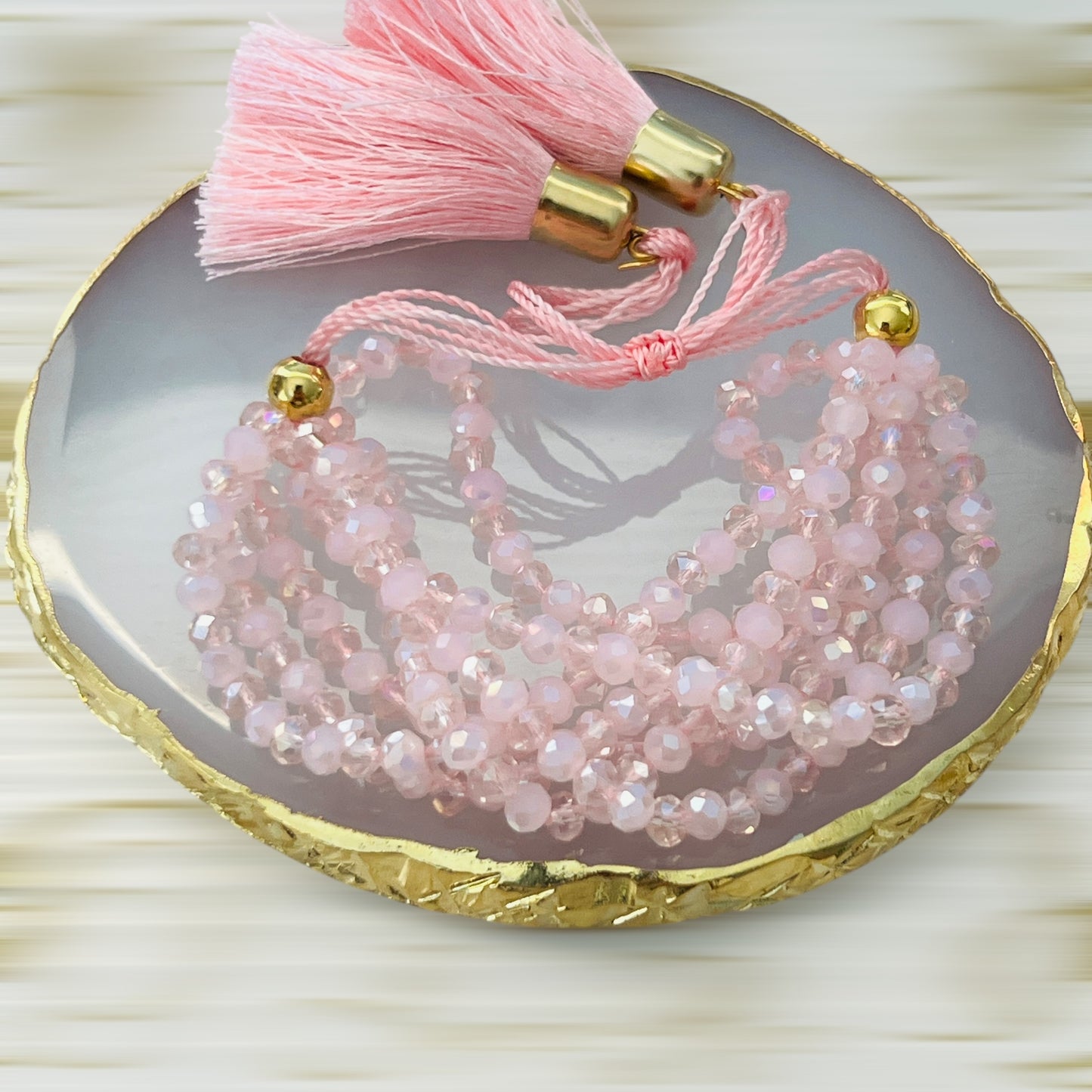 Pulsera 7 hilos de cristal / ajustable