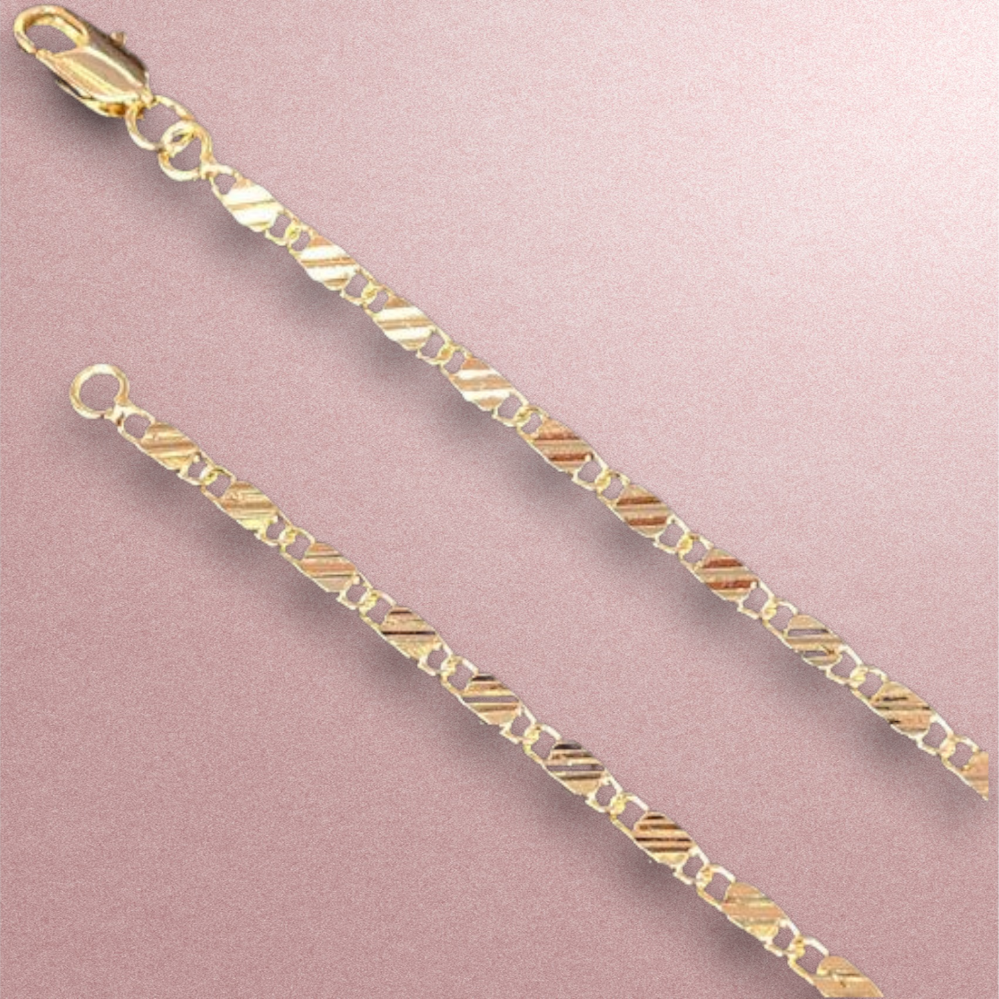 Cadena Diamantada 2.3mm 24” / Oro Laminado 18K