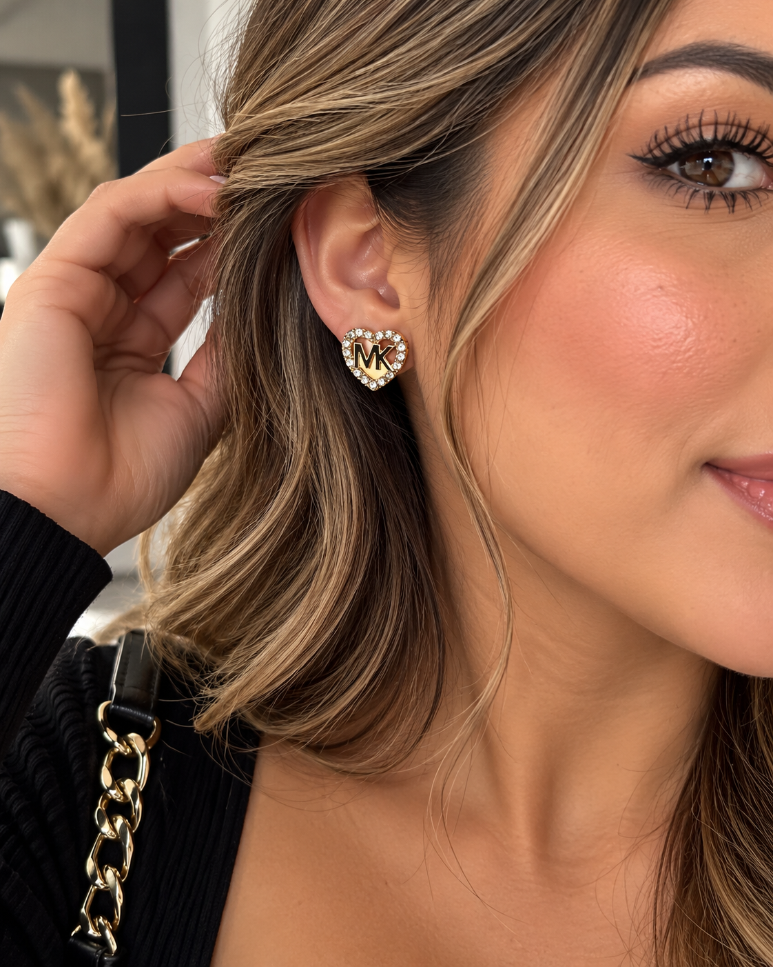 Aretes Inspirados MK / Oro Laminado 18K