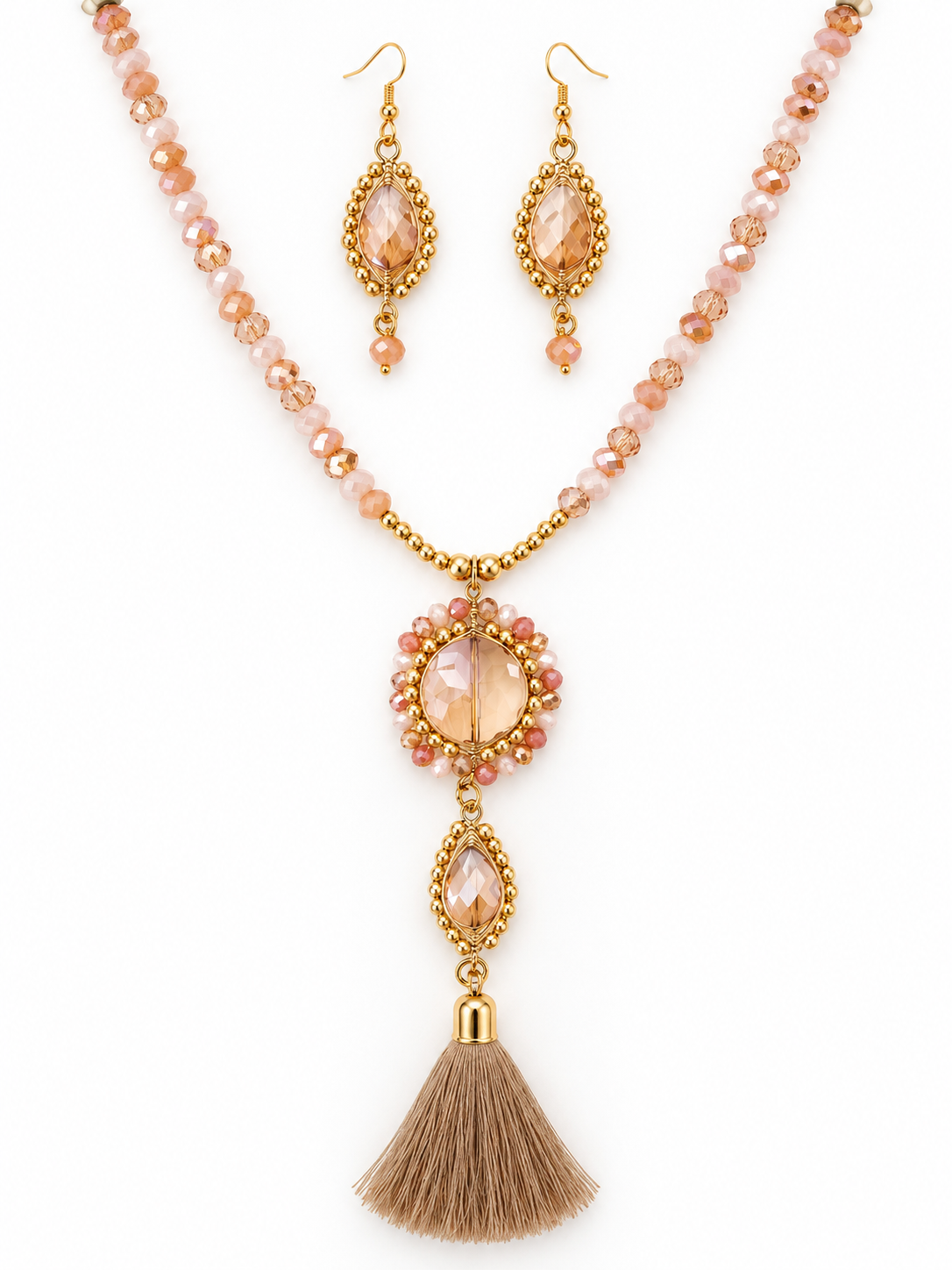 Set collar y aretes / Chapa de Oro 14K