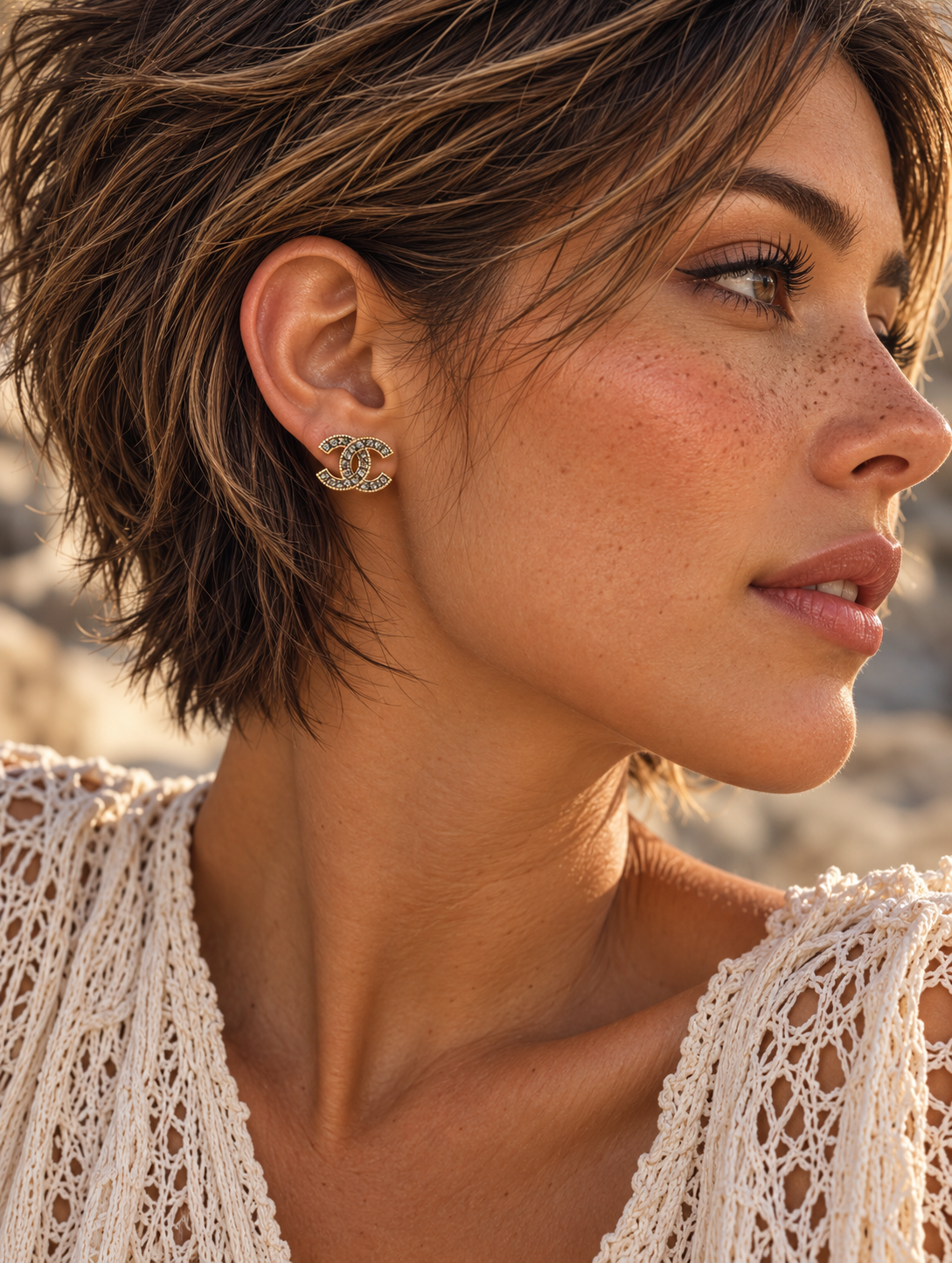Aretes Inspirados CC / Oro Laminado 18K