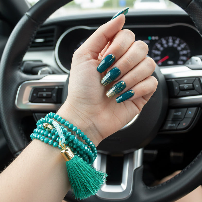Pulsera 7 hilos de cristal / ajustable