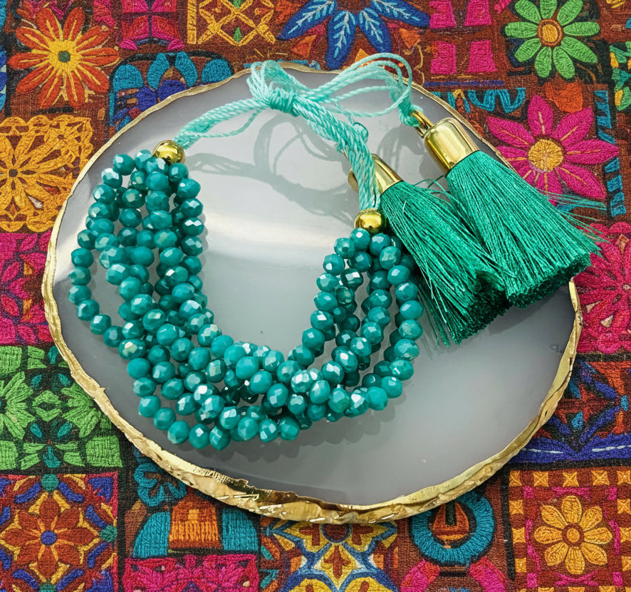 Pulsera 7 hilos de cristal / ajustable