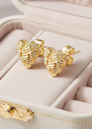 Broquel corazón barroco / Oro Laminado 18K