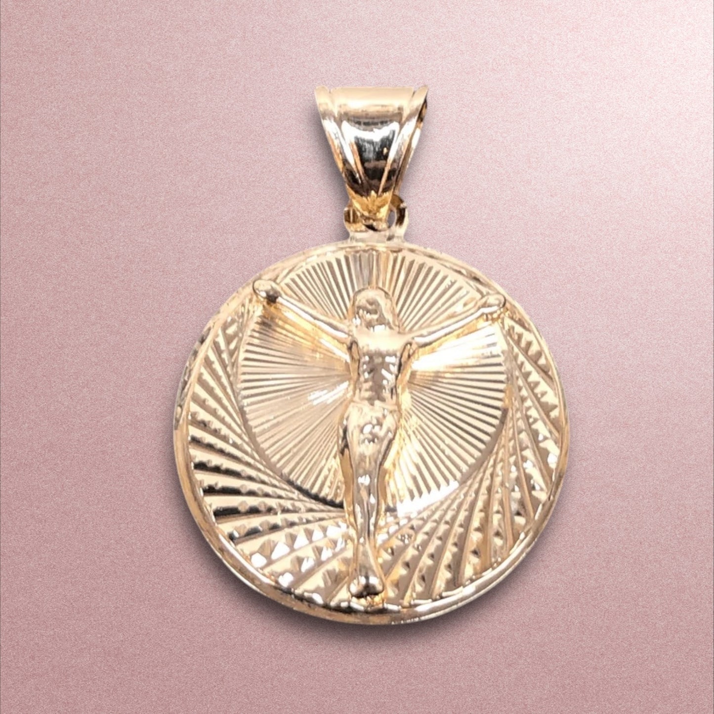 Medalla de bautizo Cristo / Oro Laminado 18K