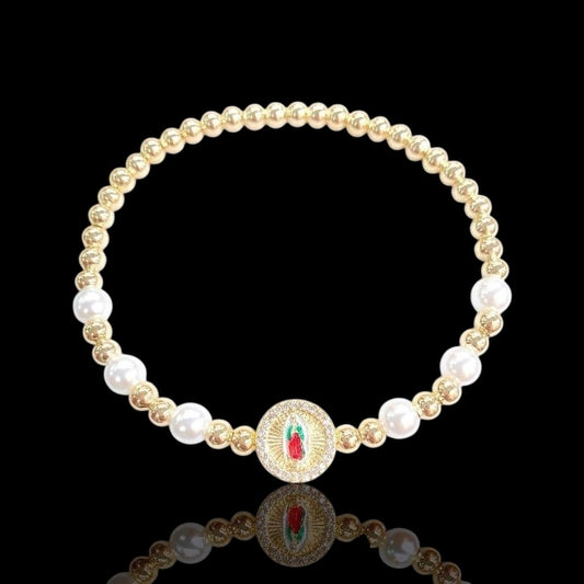 Pulsera Virgen de Guadalupe / Oro Laminado 18K