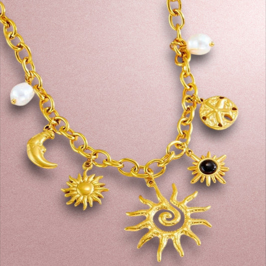 Collar con dijes / Acero Inoxidable