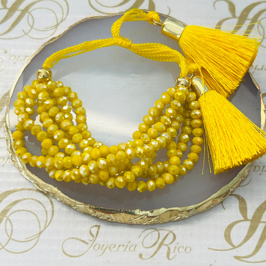 Pulsera 7 hilos de cristal / ajustable