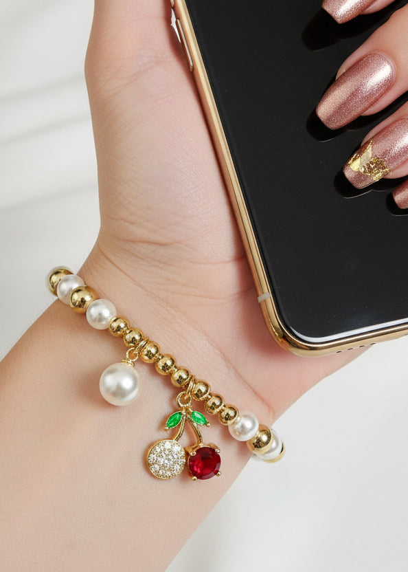 Pulsera cereza 🍒/ Oro laminado 18K