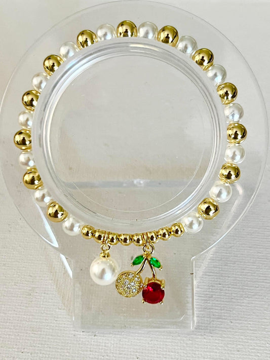 Pulsera cereza 🍒/ Oro laminado 18K