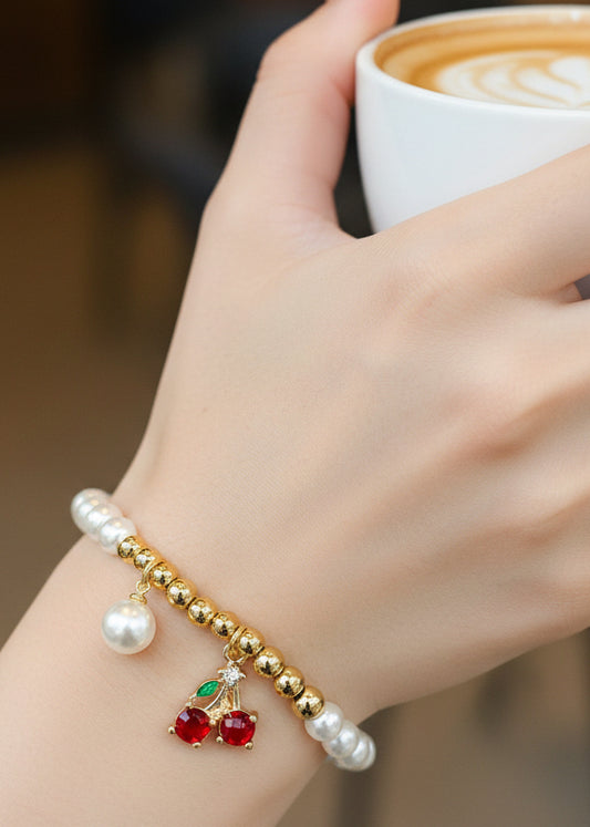 Pulsera cereza 🍒/ Oro laminado 18K