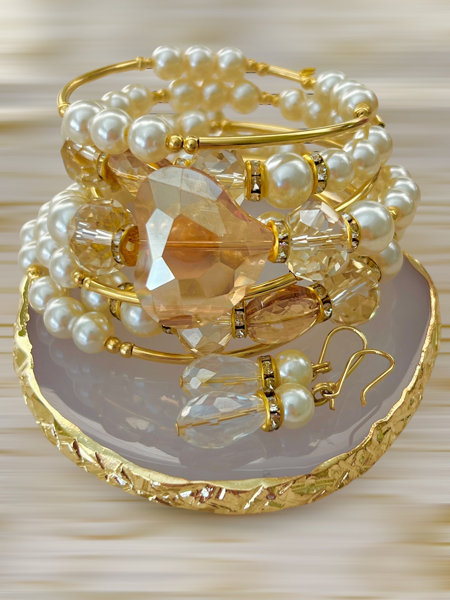 Semanario Pulsera Espiral 🌀 con Aretes / Chapa de Oro 14K