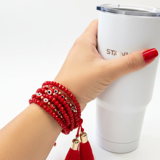 Pulsera de hilo ojito / Chapa de Oro 14k