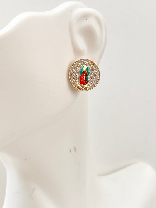 Virgin of Guadalupe Earrings / 18K Gold Plated