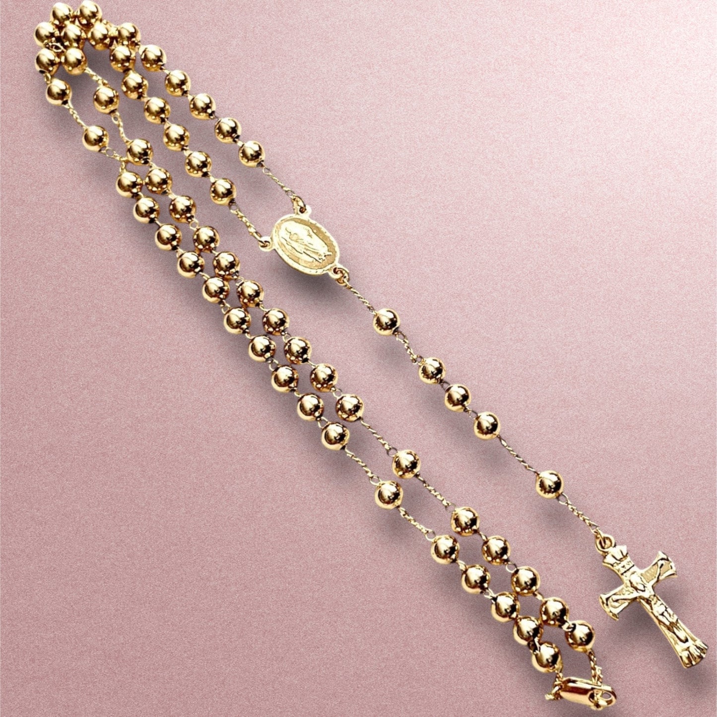 Rosario Cristo y San Judas 26” 📿 / Oro Laminado 18K