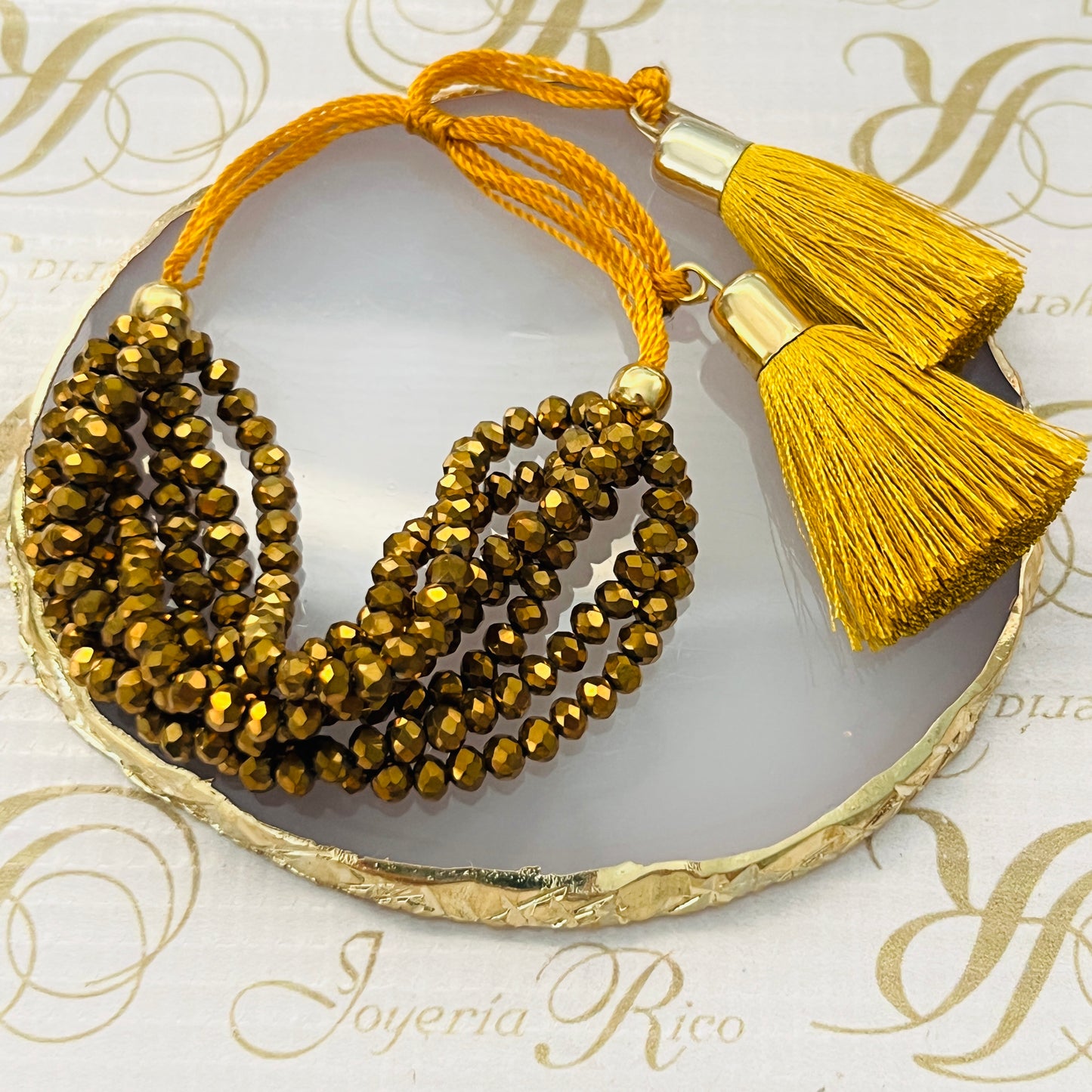 Pulsera 7 hilos de cristal / ajustable