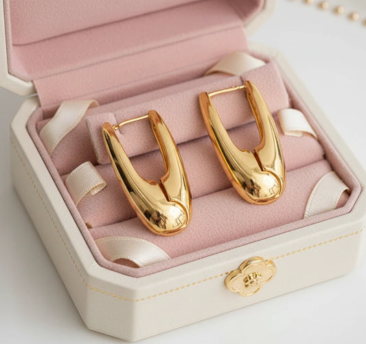 Aretes Geo / Oro Laminado 18K