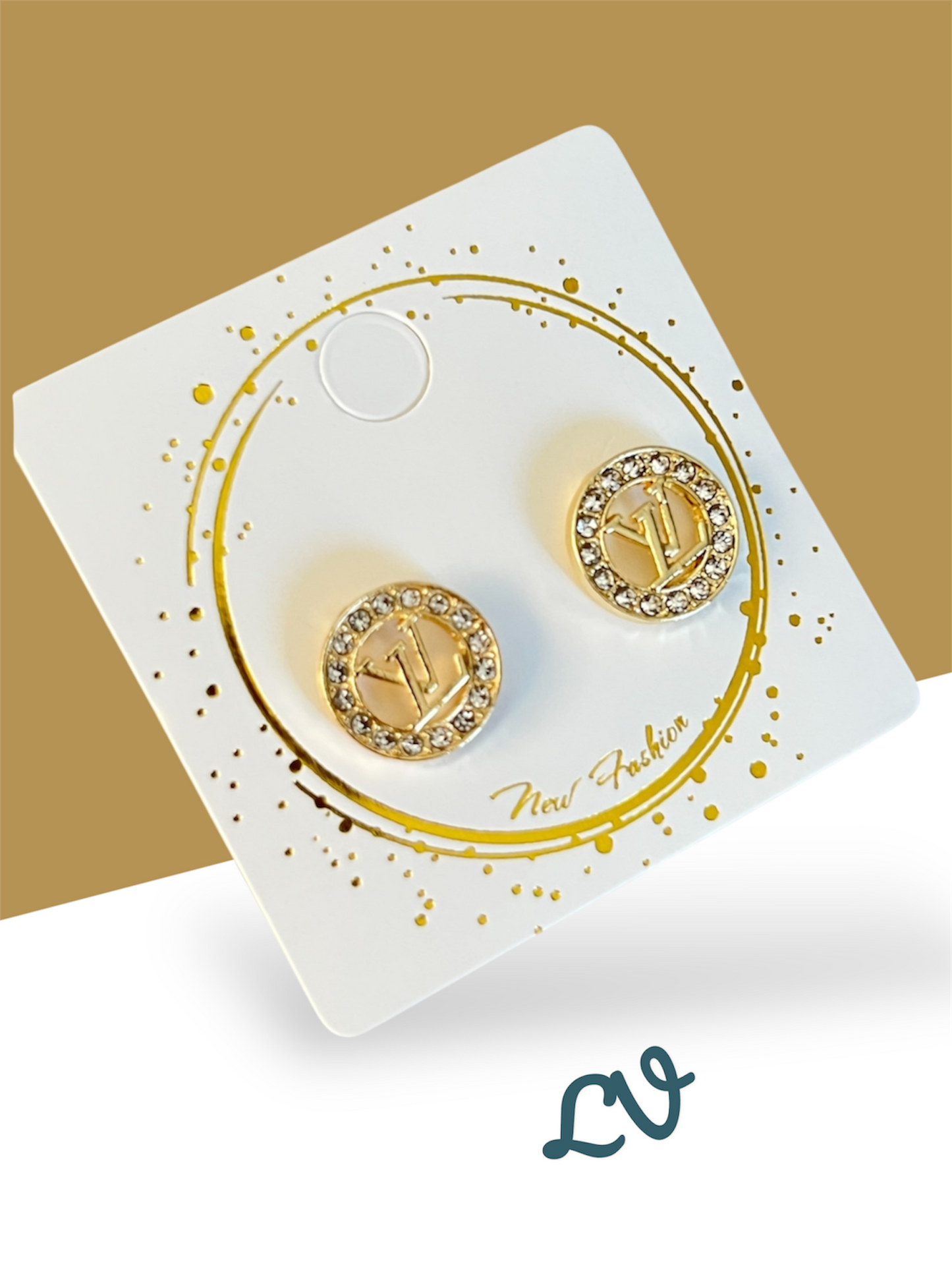 Arete Inspirado LV / Oro Laminado 18K