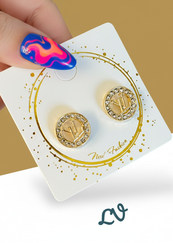 Arete Inspirado LV / Oro Laminado 18K