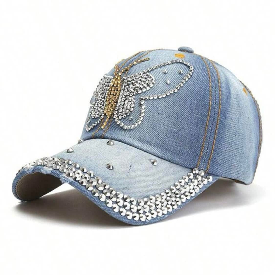 Gorra de béisbol ajustable color mezclilla claro