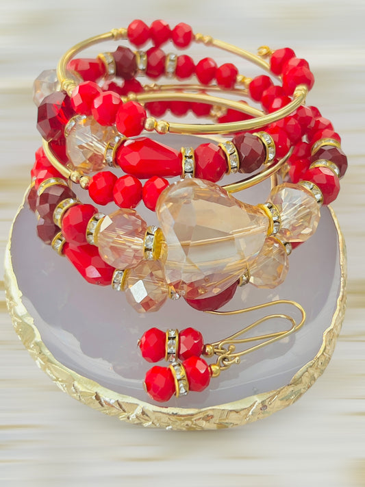 Semanario Pulsera Espiral 🌀 con Aretes / Chapa de Oro 14K