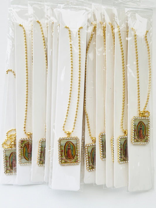 Docena set Cadena y Medalla Virgen de Guadalupe / Bisutería