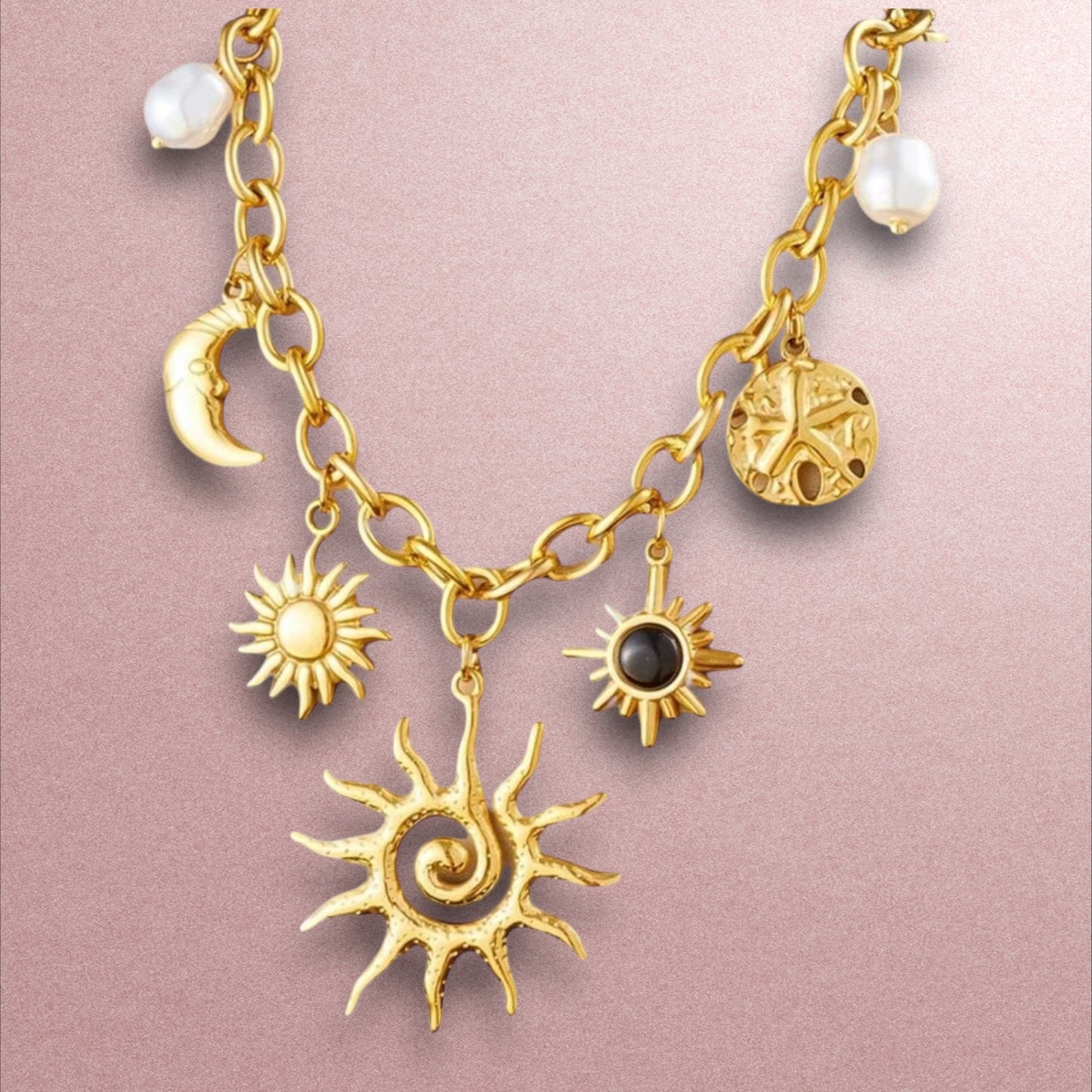 Collar con dijes / Acero Inoxidable