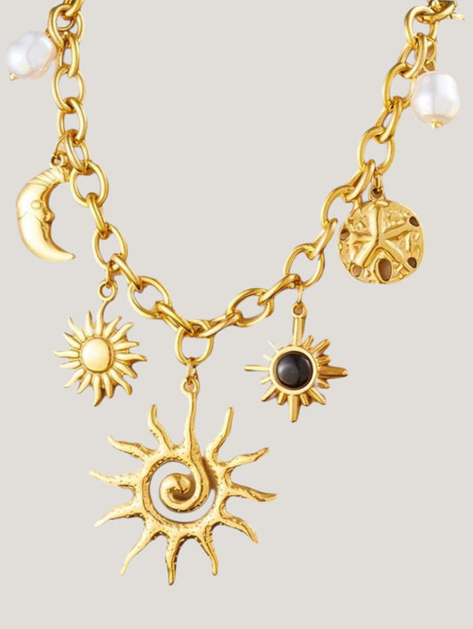 Collar con dijes / Acero Inoxidable