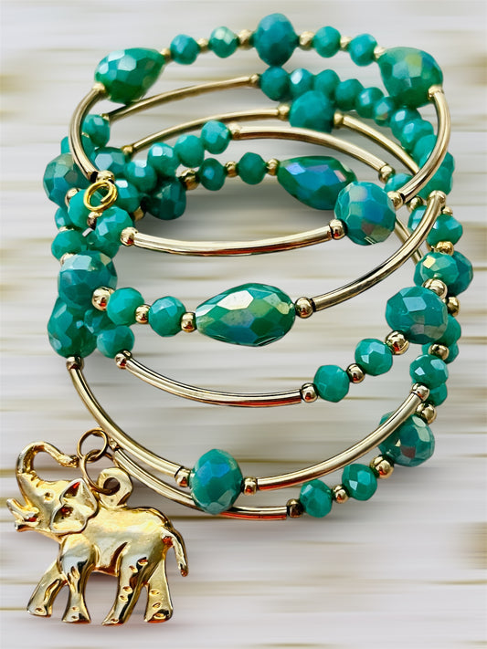 Espiral con elefante 🐘 / Chapa de Oro 14K