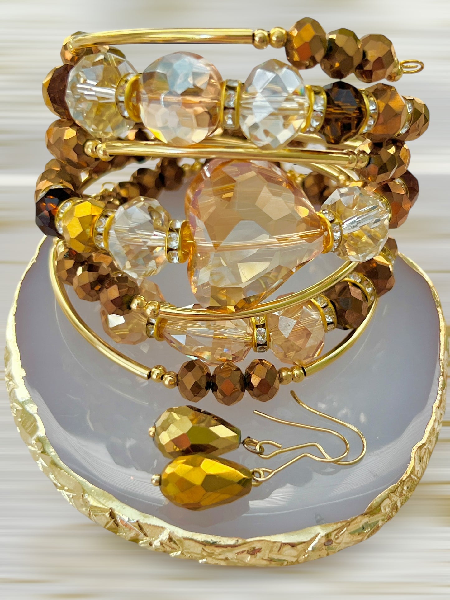 Semanario Pulsera Espiral 🌀 con Aretes / Chapa de Oro 14K